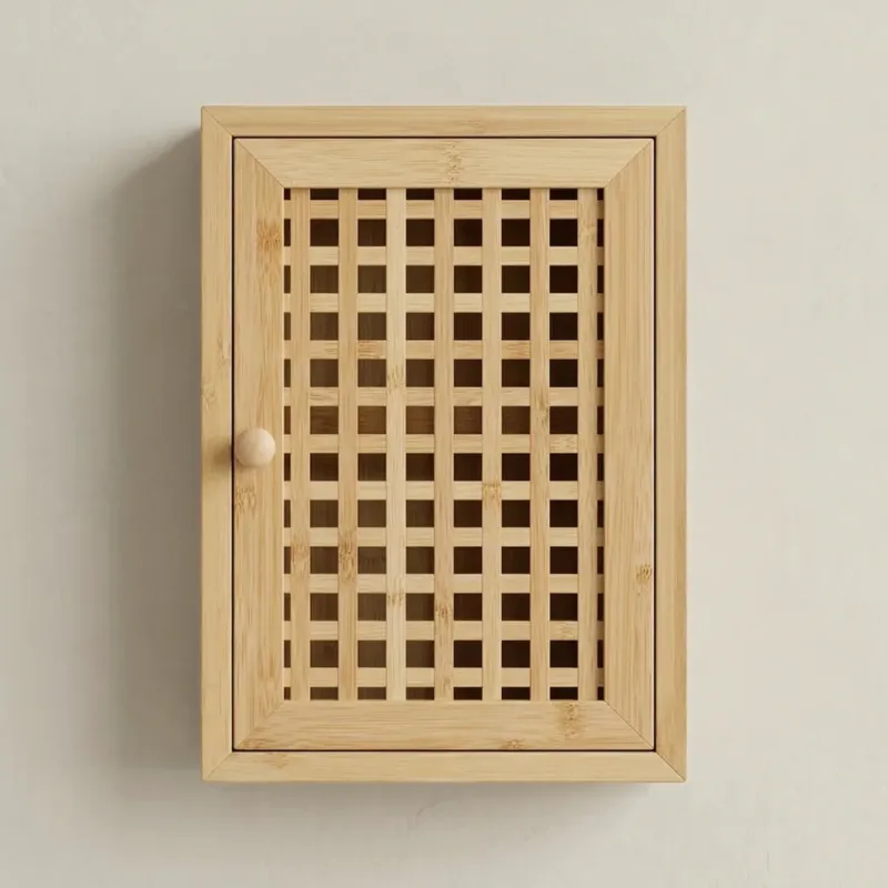 Dostępne od ręki Wisząca szafka na klucze KIZU, 19 x 27 x 6 cm, bambus -