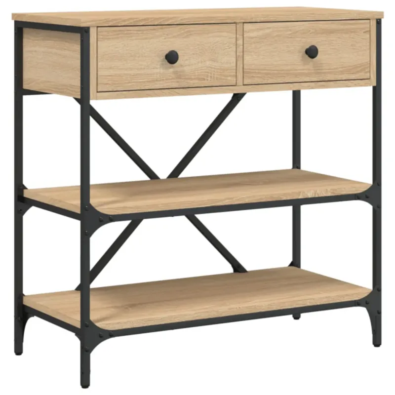 Ostatnie sztuki vidaXL Stolik konsolowy, dąb sonoma, 75x34,5x75 cm -