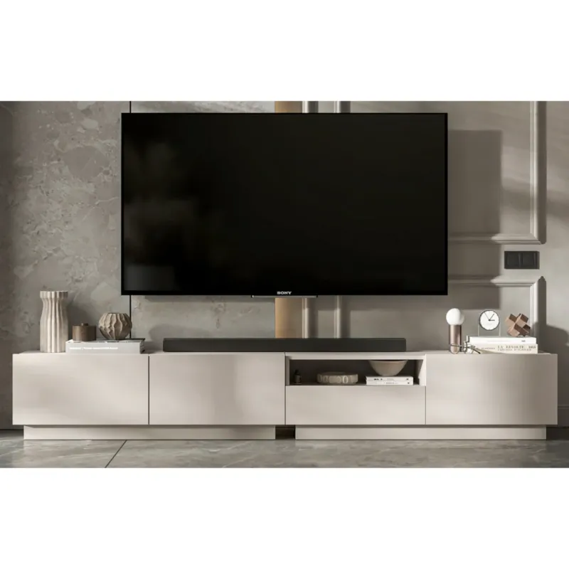 Szafka RTV Loft Stojąca / Wisząca Kaszmir MAT Komoda RTV Szuflada 240 cm - Premium