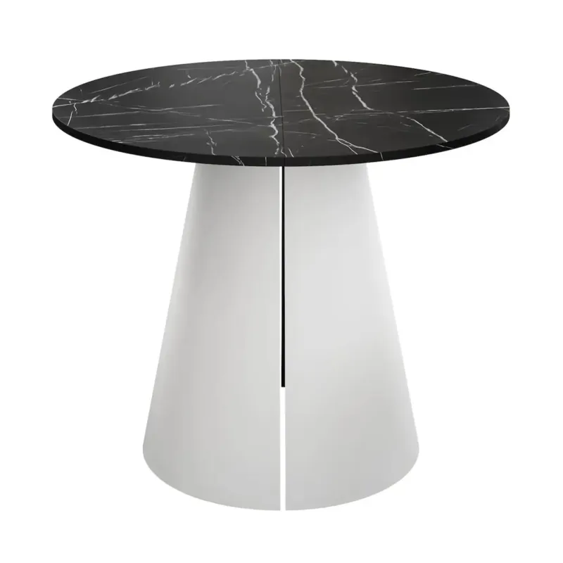 Okrągły stół rozkładany LAVA, średnica 120cm, biały / Black Pietra Grigia - Wyjątkowa oferta