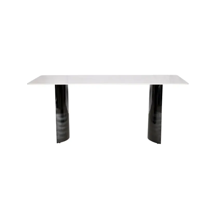 Najlepsza cena Stół srebrny Glamour Nowojorski Wenecja z blatem o wzorze marmuru 180x90x75 -