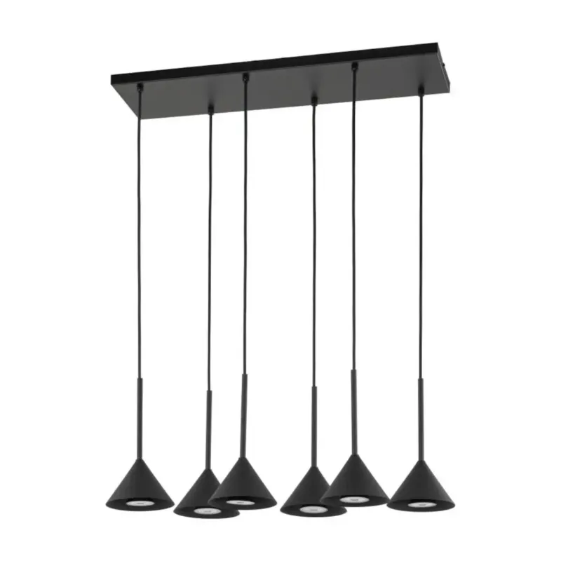 Darmowy zwrot Lampa wisząca CONO BLACK MINI 10306 TK Lighting czarna 6xGU10 nowoczesna loft regulowana wysokość -