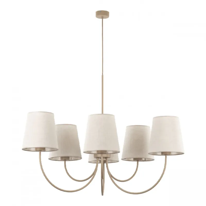 Zniżka Żyrandol TK Lighting CANDI SABIA 11072 beżowy 6xE27 regulowana wysokość do salonu jadalni sypialni -