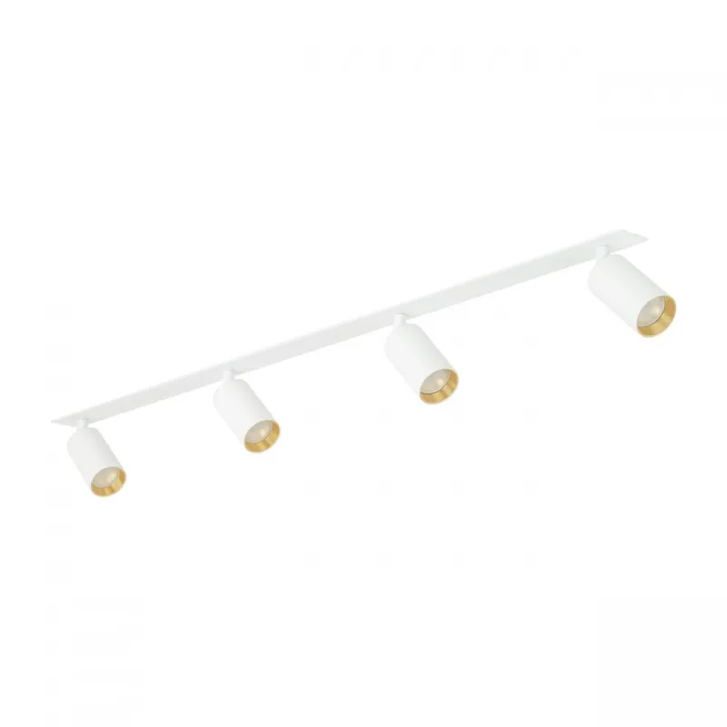 Lampa reflektor podtynkowy poczwórny TK Lighting AMIS WHITE 10813 GU10 biała złoty akcent ruchome spoty 230V - Ograniczona ilość