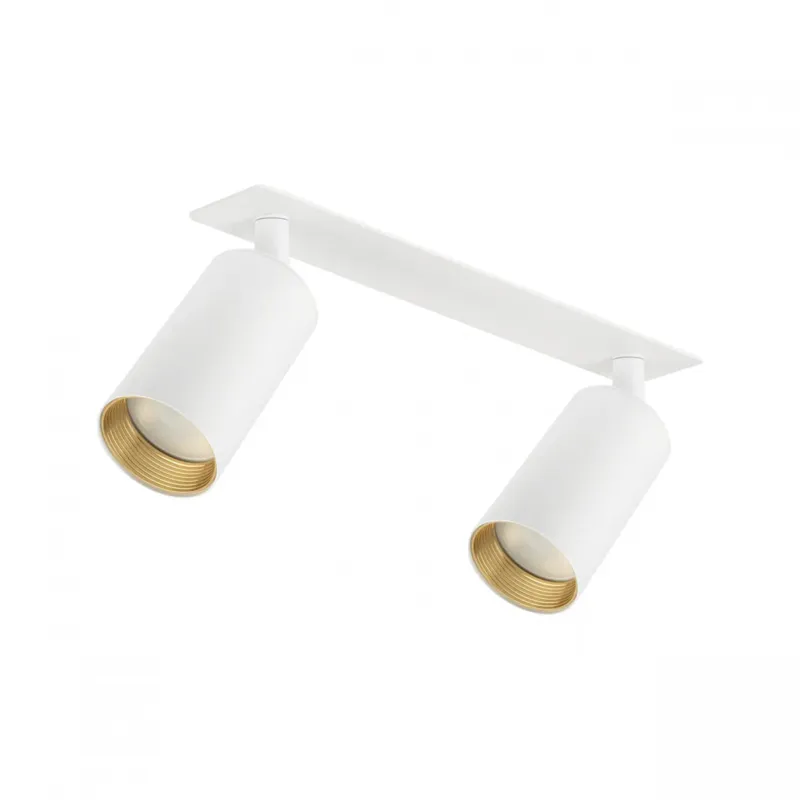 Darmowy zwrot Podtynkowa lampa spot podwójna AMIS WHITE 10811 TK Lighting GU10 biała złote detale -