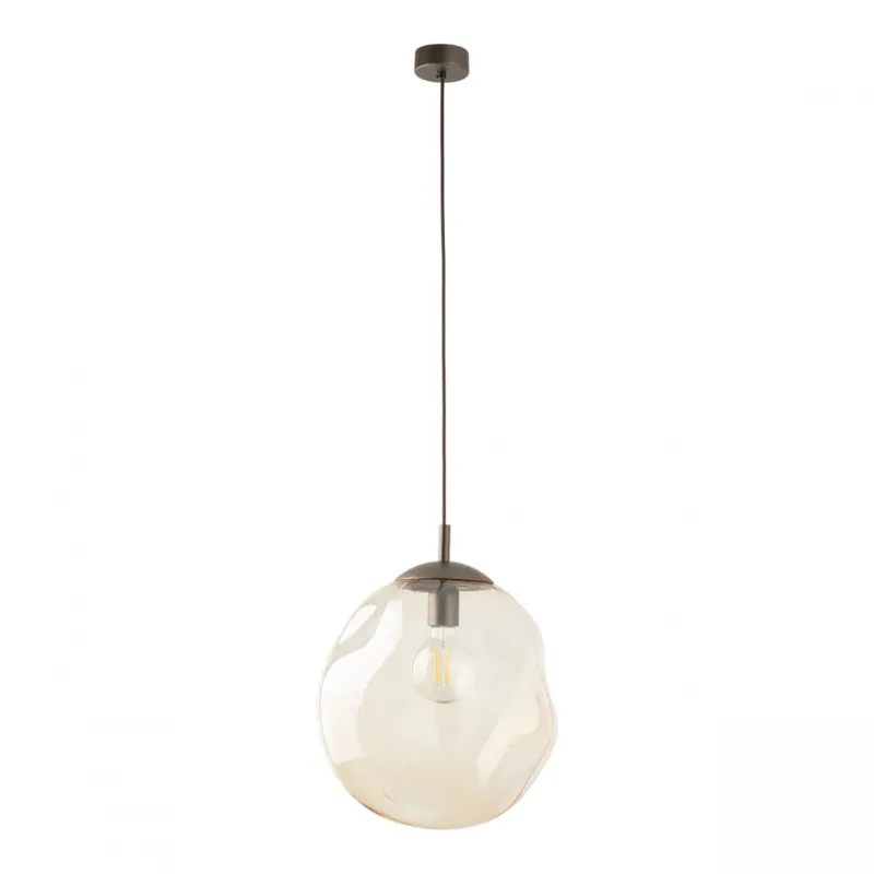 Lampa wisząca TK Lighting LAVA L Brown 11324 E27 regulowana bursztynowy szklany klosz nowoczesna do salonu i jadalni - Cena promocyjna