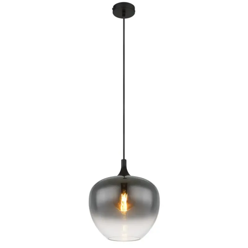 Kup teraz Lampa Wisząca MAXY 15548H1 Czarna Matowa Przydymione Szkło Globo -