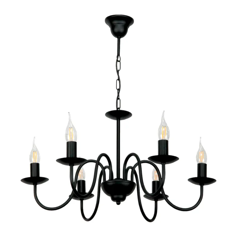 Zamów dziś czarna lampa wisząca edylit 6 punktowa loft do salonu -