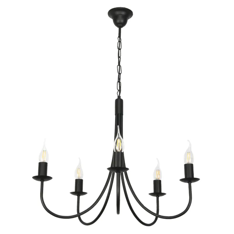 czarna lampa wisząca sufitowa 5 punktowa edylit loft do kuchni - Niska cena