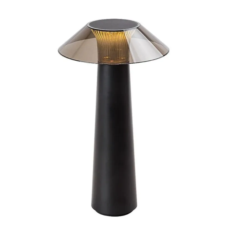 Taniej Lampa stołowa solarna LED Rabalux ASSEN 77062 5W IP44 USB czarna 3000K ściemniana zewnętrzna -