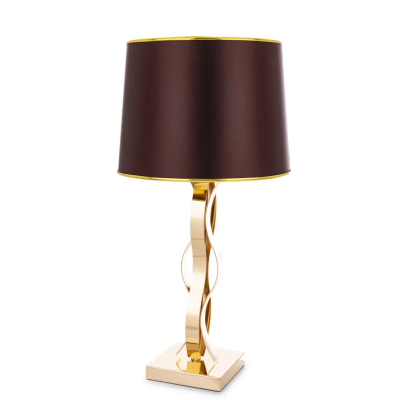 Lampa stołowa 59x30x30 cm CATENA-2 złota, z czarnym abażurem - Wyjątkowa oferta