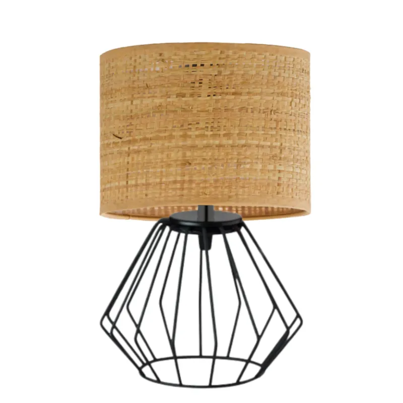 Dostępne od ręki Lampka nocna na biurko lampa biurkowa druciana LED z abażurem walec LANA -