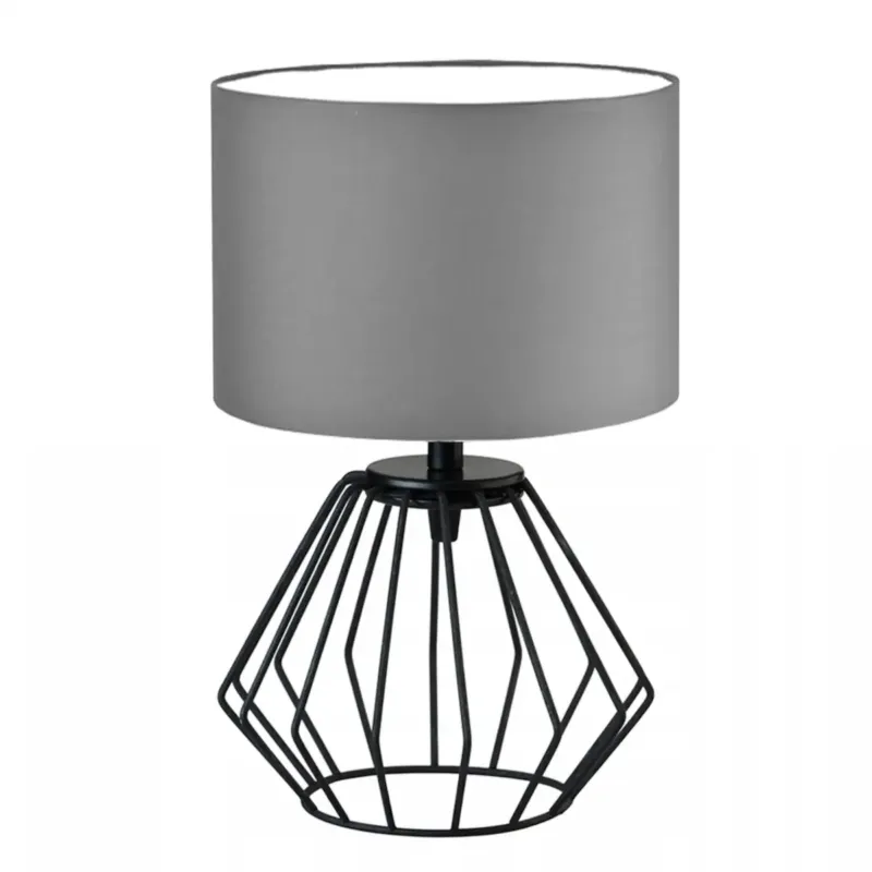 Cena promocyjna Lampka nocna na biurko lampa biurkowa druciana LED z abażurem walec LANA -