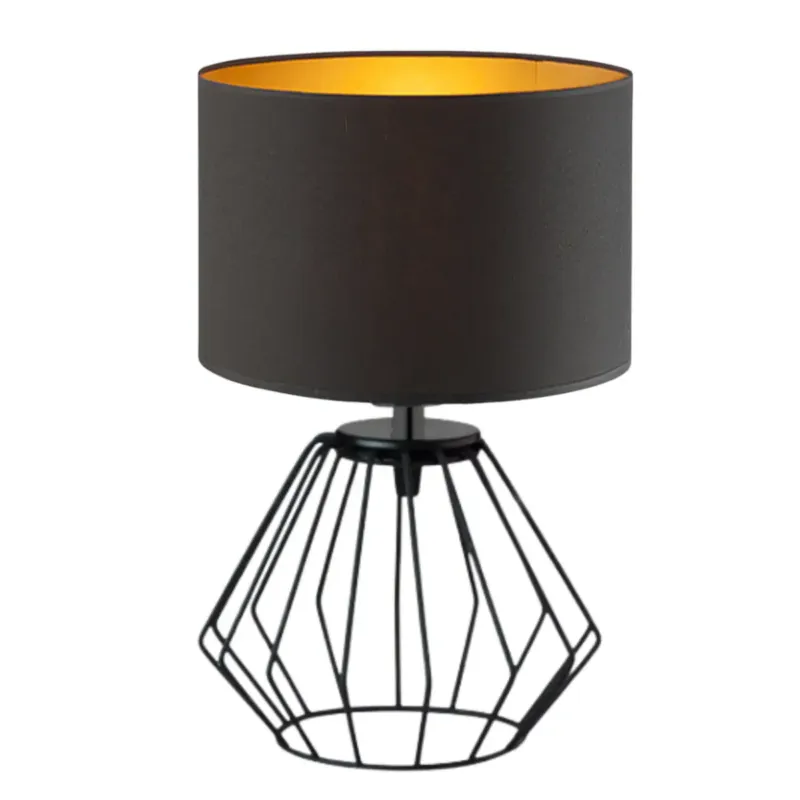Dodaj do koszyka Lampka nocna na biurko lampa biurkowa druciana LED z abażurem walec LANA -