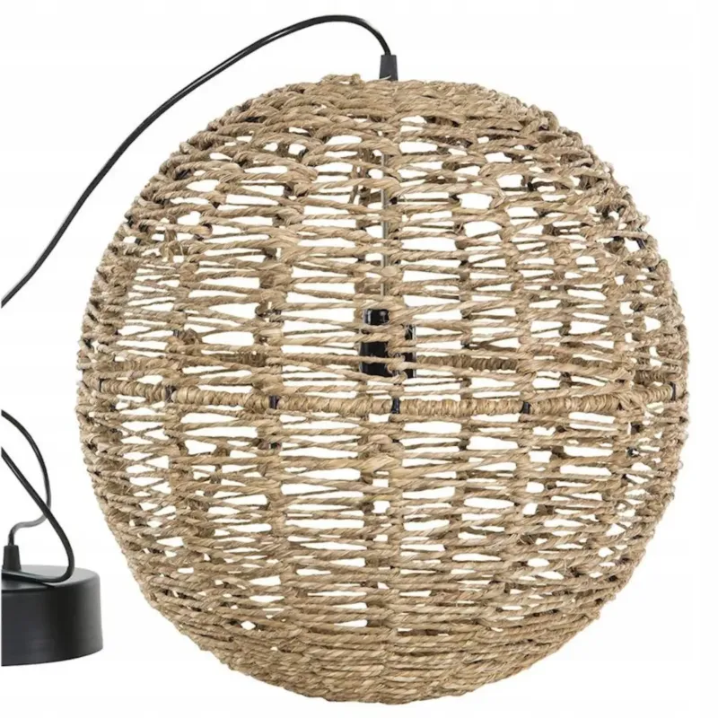 LAMPA SUFITOWA WISZĄCA NAD STÓŁ BOHO JUTOWA NATURALNA KULA DO SALONU 40cm - Hit cenowy