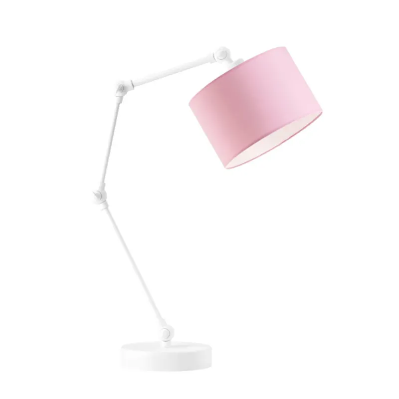 Dostępne od ręki Lampka nocna przegubowa na biurko lampa biurkowa regulowana LED z abażurem walec SOUL -