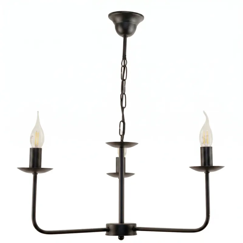 czarna lampa wisząca świecznikowa edylit do salonu loft - Niska cena