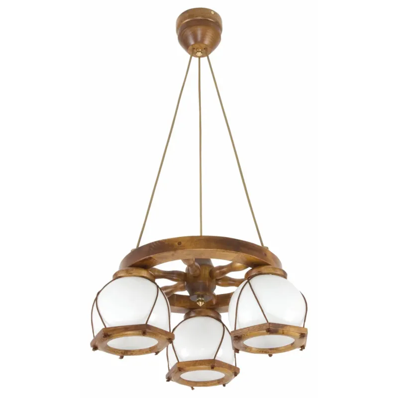 lampa wisząca drewniana edylit 3 punktowa kule białe - Tylko dziś