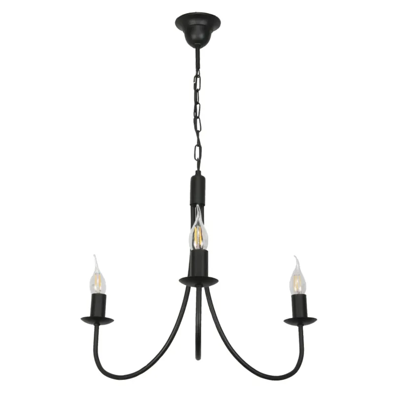 Oferta limitowana czarna lampa wisząca sufitowa 3 punktowa edylit loft do salonu -