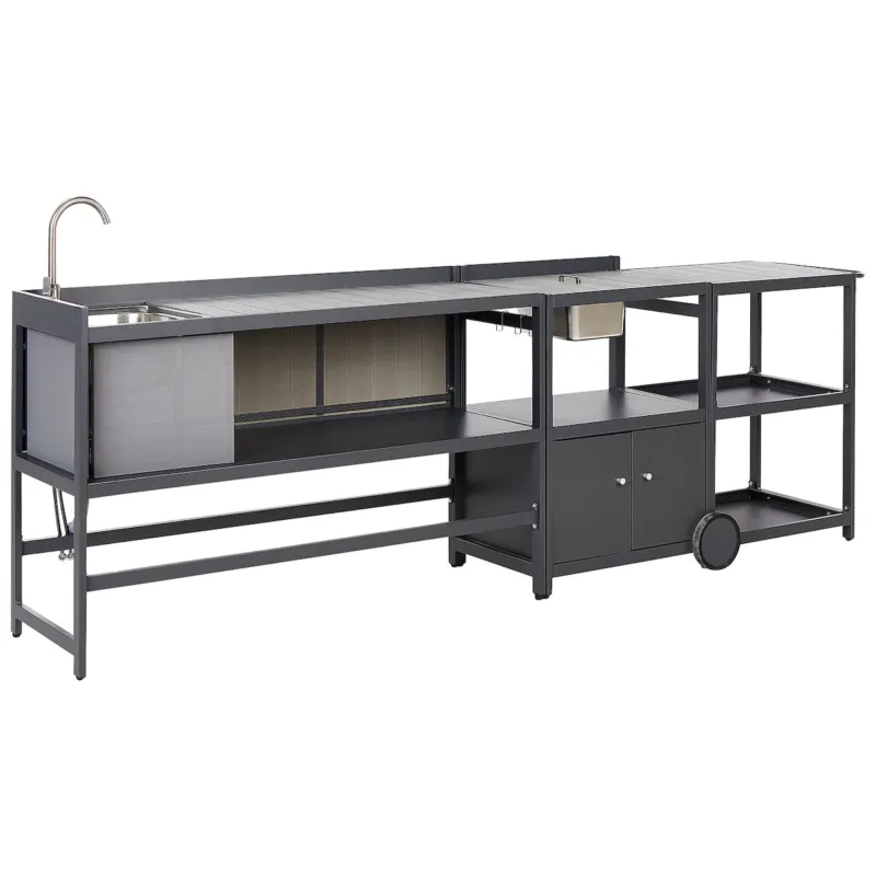 Kuchnia ogrodowa ze zlewem ORTISEI Grafitowy Metal - Oferta czasowa