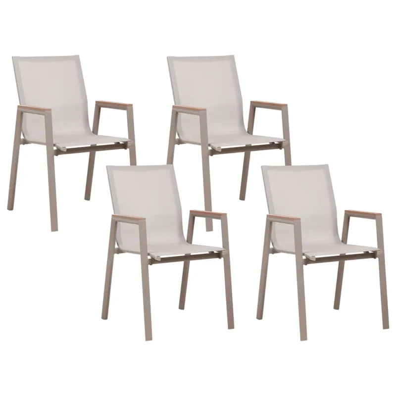 Zestaw 4 krzeseł ogrodowych TIANO Metal - 56x56 cm Zniżka