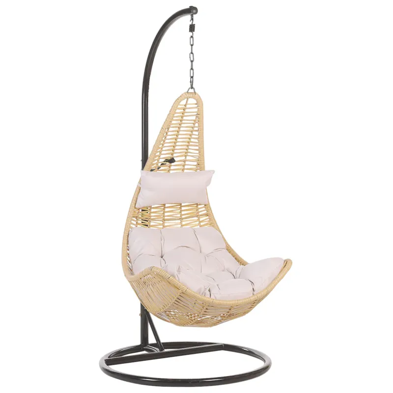 Fotel wiszący ze stojakiem ATRI II Technorattan Naturalny - 95x95 cm Oferta limitowana