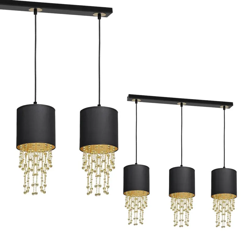 Cena promocyjna Lampa wisząca ALMERIA MLP64400 Milagro 3xE27 60W Metal + Tkanina + Tworzywo Sztuczne Czarny / Złoty
