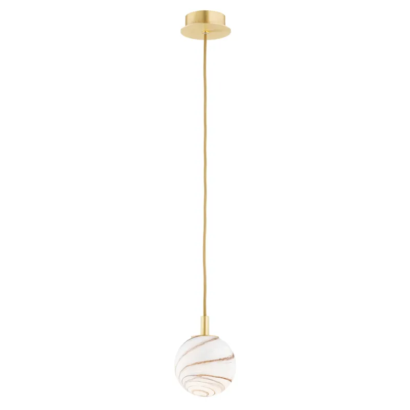 Oferta Lampa Wisząca Almiros 8450 Argon 1xE14 7W Szkło/ Mosiądz, Marmurkowy