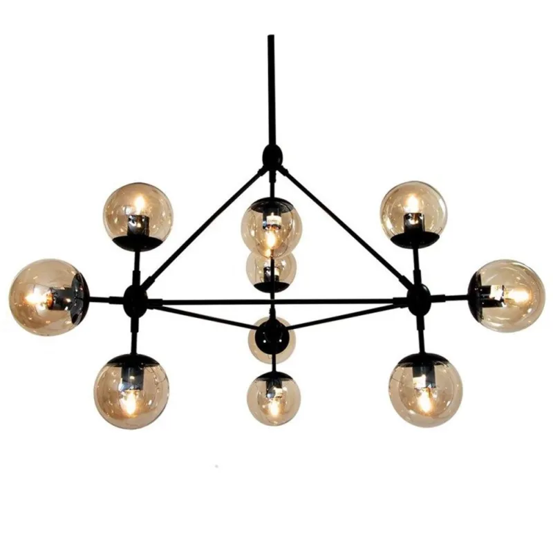 Kup online Lampa wisząca Astrifero ST-9047-10 amber Step into Design 10xE27 40W Aluminium/Metal Czarny Matowy