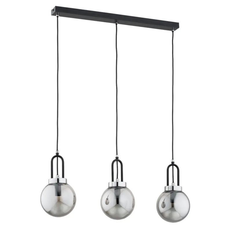Nowy Lampa wisząca Atori 62429 Alfa 3xE14 LED Metal Czarny - Chrom
