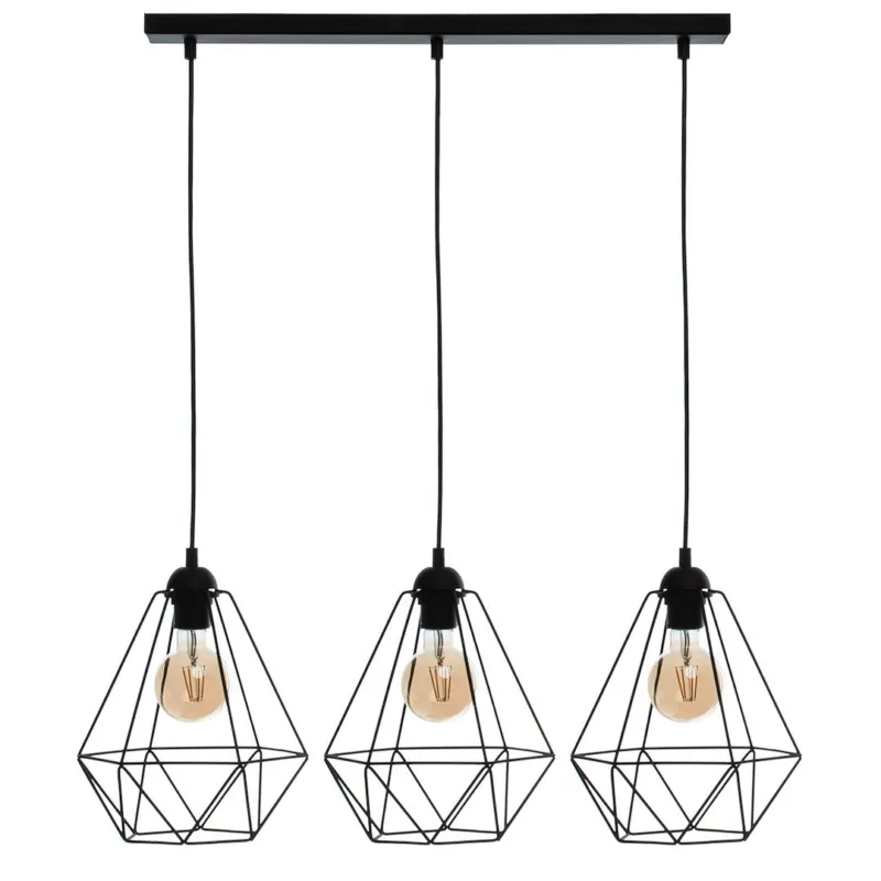 Zniżka Lampa wisząca BASKET MLP7215 Milagro 3xE27 60W Metal Czarny