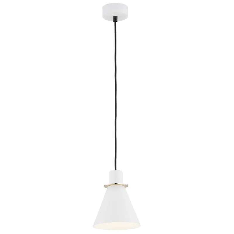 Lampa Wisząca Beverly 4680 Argon 1xE27 15W Stal Lakierowana/ Stal Mosiądzowana, Biały/Mosiądz Oferta limitowana