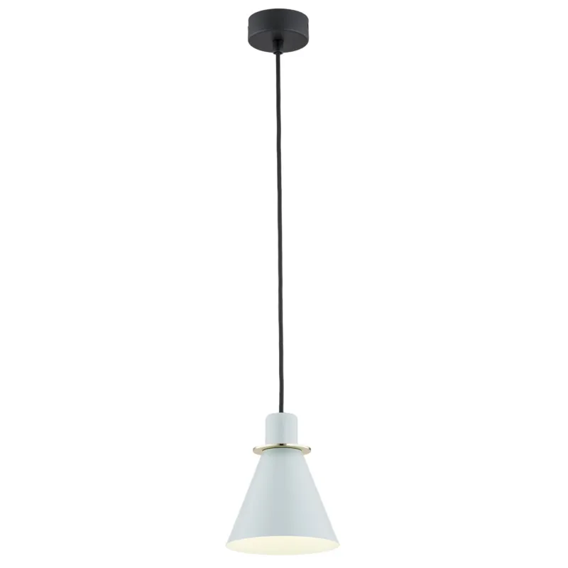 Tani Lampa Wisząca Beverly 4682 Argon 1xE27 15W Stal Lakierowana/ Stal Mosiądzowana, Błękit/Mosiądz