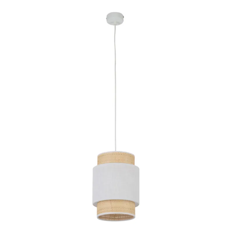 Zamów teraz Lampa wisząca BOHO 5652 TK Lighting 1xE27 15W Tkanina + rafi Biały / słomkowy