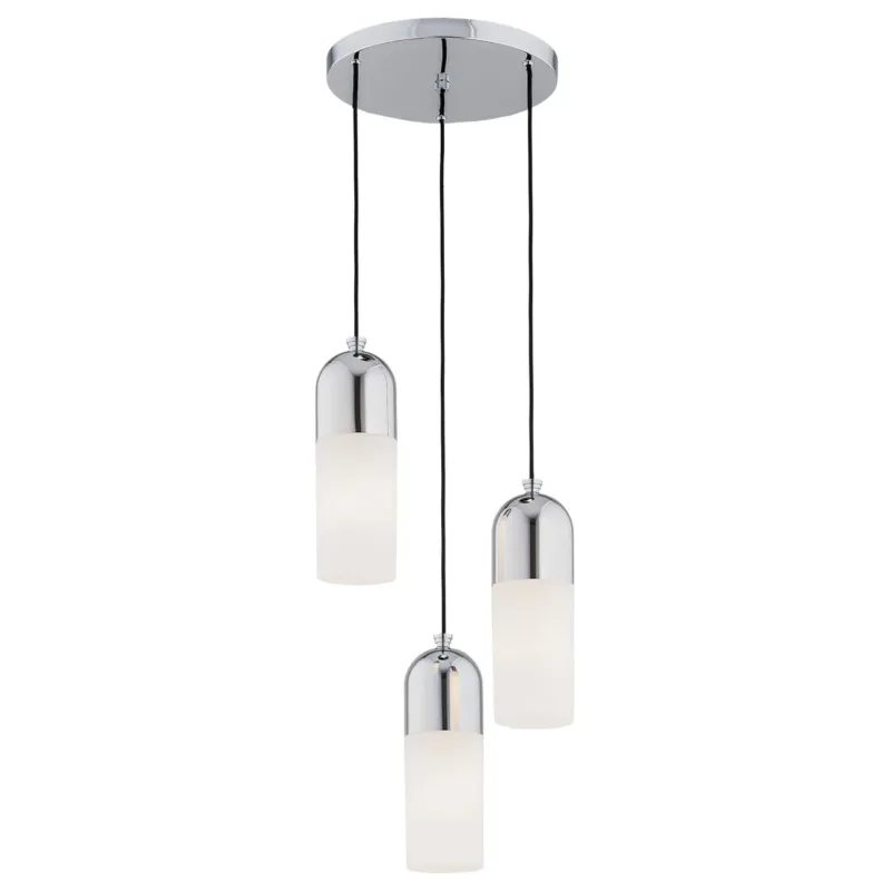 Lampa Wisząca Burgos 1465 Argon 3xE27 15W Szkło/ Stal Chromowana, Opal Mat/ Chrom Ograniczona ilość