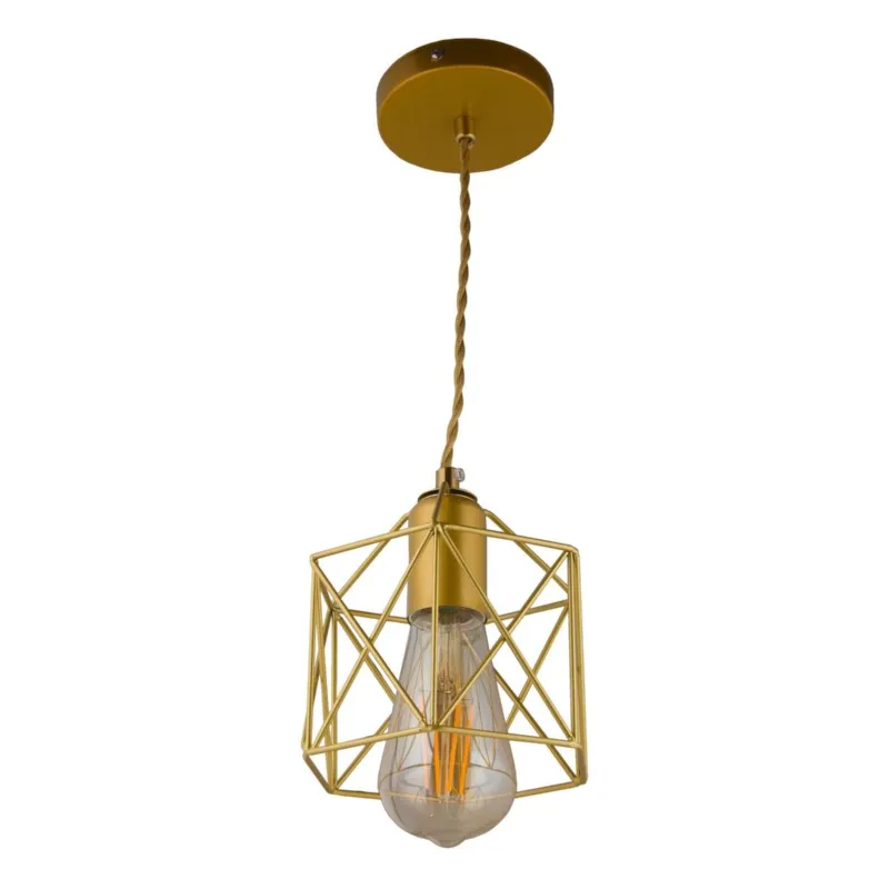 Zamów teraz Lampa wisząca Cage ABIGALI-PLA-E27 Abigali 1xE27 Złoty