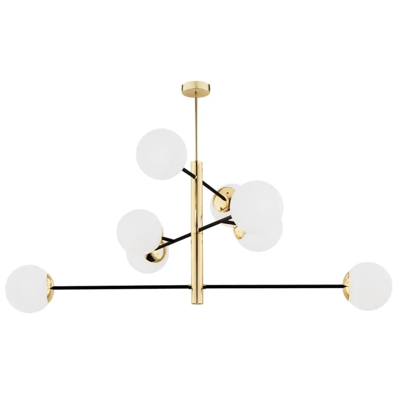 Lampa Wisząca Cameron 5041 Argon 8xE27 15W Szkło/ Stal Lakierowana, Opal Mat/ Czarny Mat Najlepsza cena