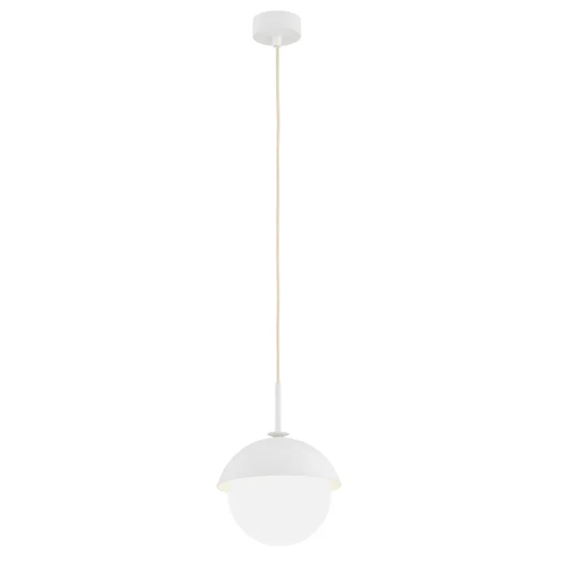 Lampa Wisząca Cappello 8294 Argon 1xE27 15W Szkło/ Stal Lakierowana, Opal Mat/ Kremowy Biały Zniżka
