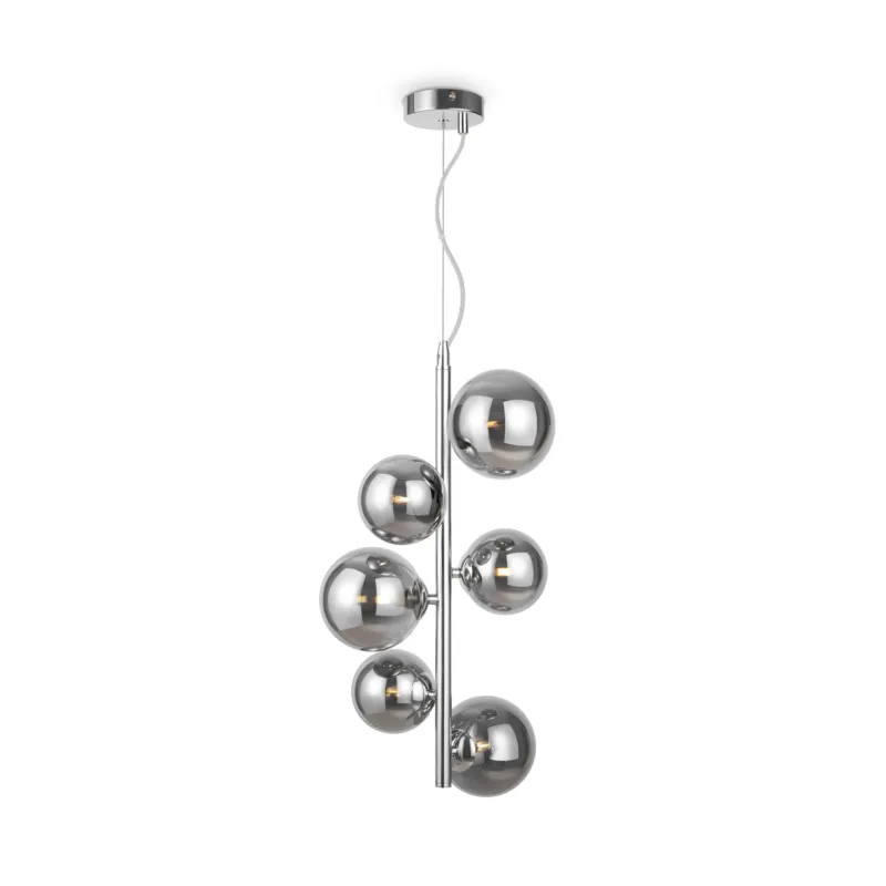Super okazja Lampa wisząca Dallas MOD545PL-06CH Maytoni G9x28W Metal/Szkło Chrom/Przydymiony