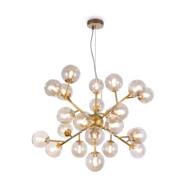 Bestseller Lampa wisząca Dallas MOD545PL-24G Maytoni G9x28W Metal/Szkło Złoto/Bursztynowy