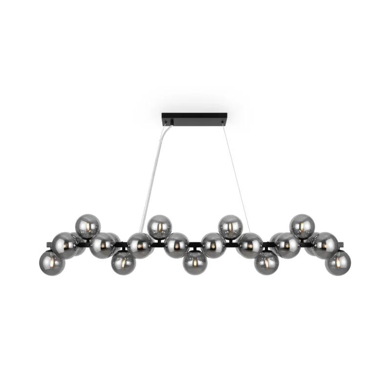 Dostępne od ręki Lampa wisząca Dallas MOD547PL-25B Maytoni G9x28W Metal/Szkło Czarny/Przydymiony