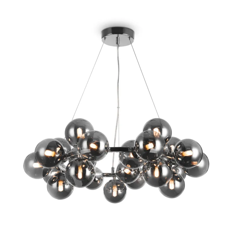 Lampa wisząca Dallas MOD548PL-25CH Maytoni G9x28W Metal/Szkło Chrom/Przydymiony Nie przegap