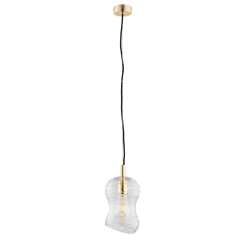 Wybór klientów Lampa Wisząca Deportivo 4742 Argon 1xE27 15W Szkło Kryształowe/ Stal Mosiądzowana, Transparenty/ Mosiądz