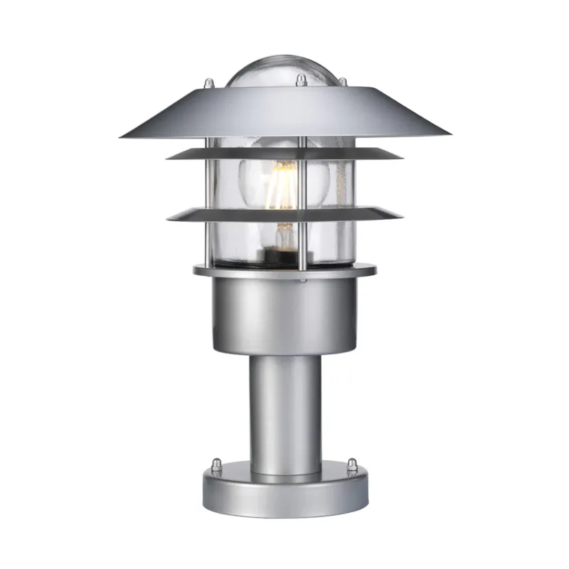 Nowość Latarnia ogrodowa Elstead Lighting Helsingor HELSINGOR-PED IP44 1xE27 Stal Srebrny