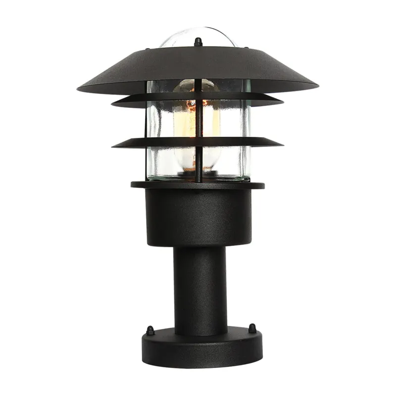 Latarnia ogrodowa Elstead Lighting Helsingor HELSINGOR-PED-BK IP44 1xE27 Stal Czarny Ostatnie sztuki