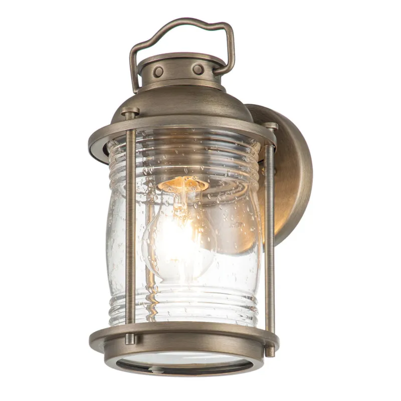 Bezpieczna płatność Mała latarnia naścienna Ashland Bay KL-ASHLANDBAY2-S-BU Elstead Lighting 1x60 W E27 Oksydowany brąz