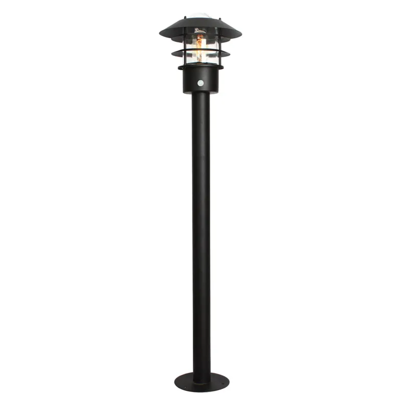 Słupek ogrodowy z czujnikiem PIR Helsingor HELSINGOR-PIR-BOL-BK Elstead Lighting 1x60 W E27 Czarny Oferta