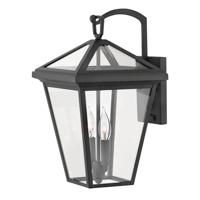 Promocja Średnia latarnia naścienna Alford Place QN-ALFORD-PLACE2-M-MB Quintiesse 2x40 W E14 Czarny