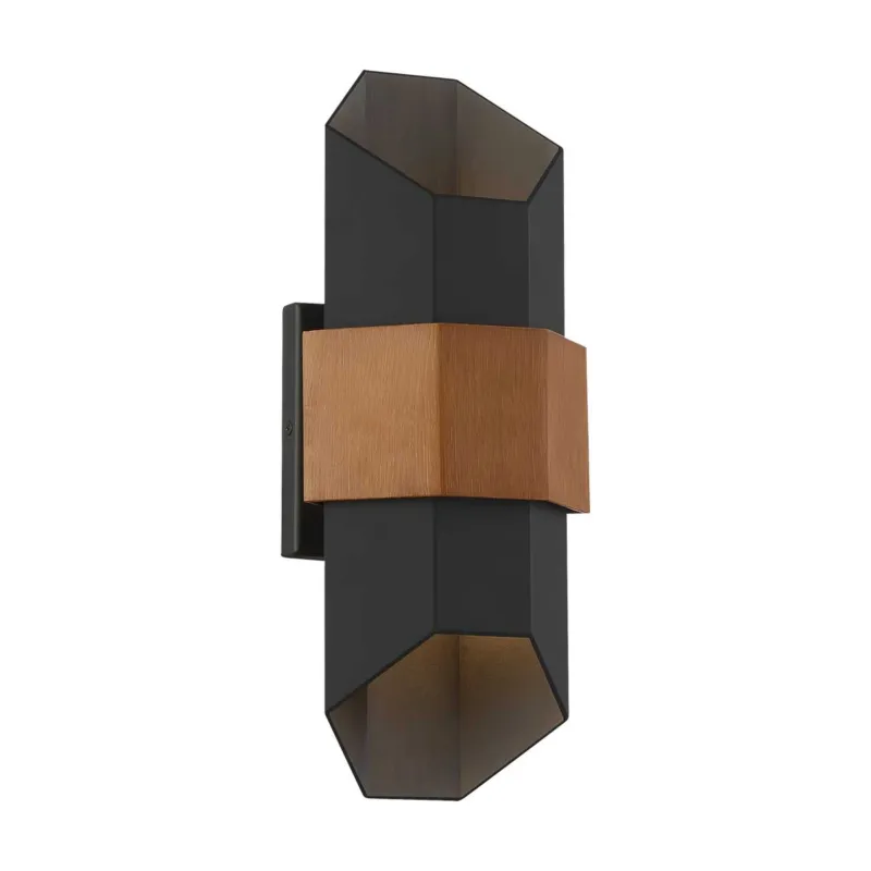 Sprawdź teraz Średnia latarnia naścienna Chasm QZ-CHASM-M-BKW Elstead Lighting 2x5,5 W Wbudowany LED Matowa czerń
