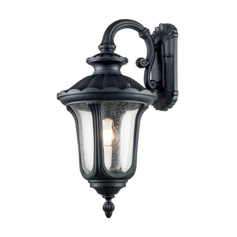 Ekspresowa dostawa Średnia latarnia naścienna Chicago CC2-M-BK Elstead Lighting 1x60 W E27 Teksturowana czerń